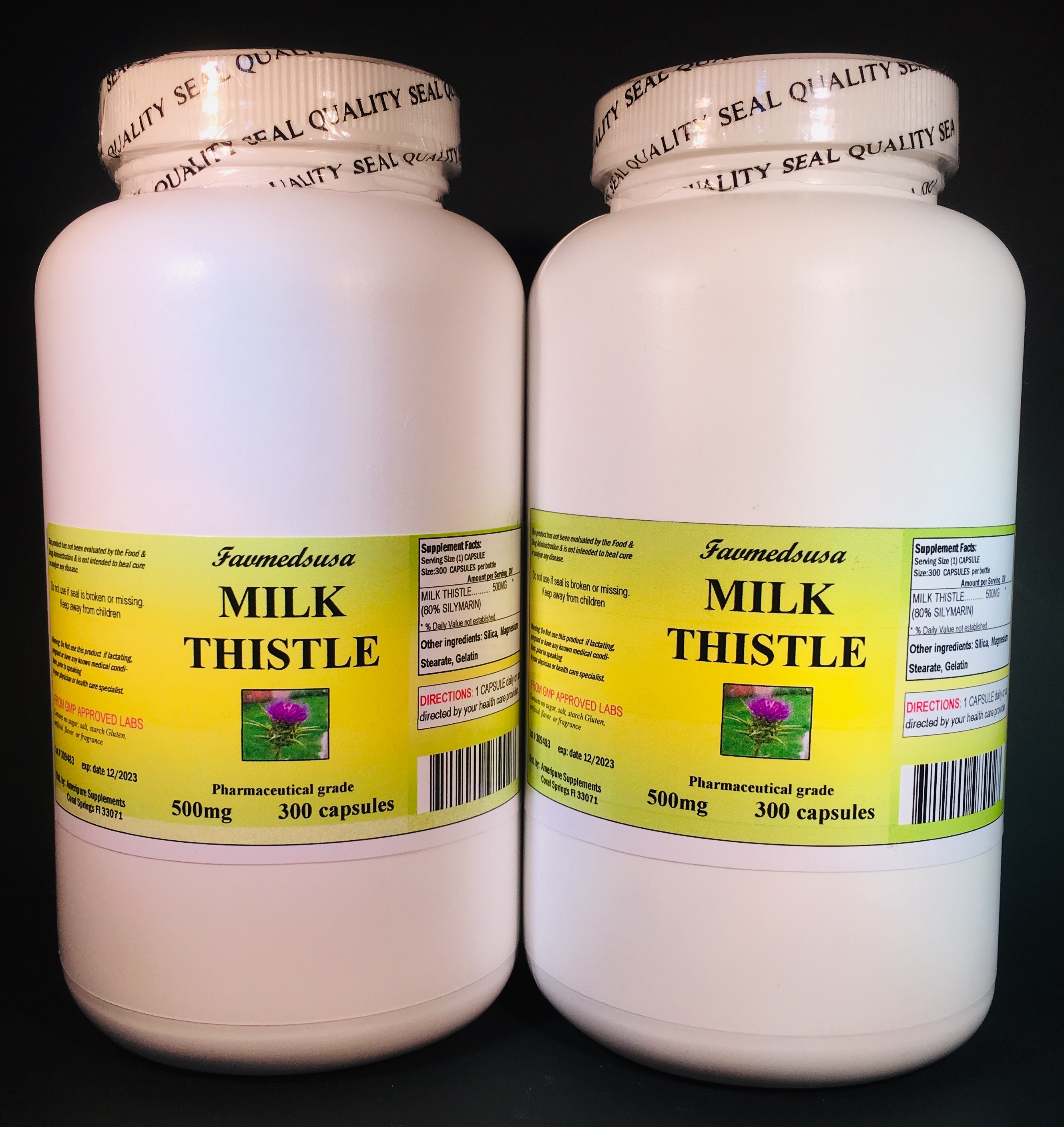 Milk Thistle 500 Mg - 600 (2x300) Capsules